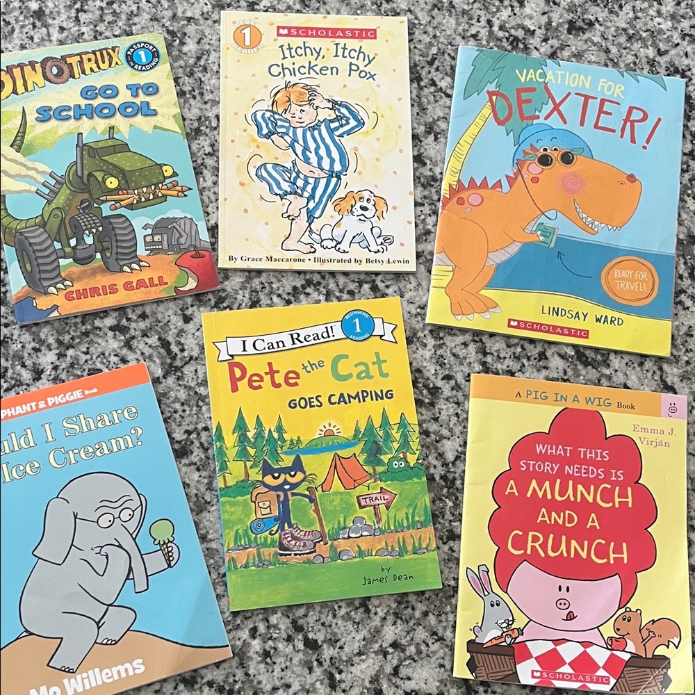 Level 1 Kids Books Pete the Cat Dinotrux Dexter Pig In a Wig Elephant and Piggie